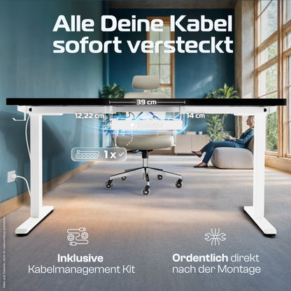 CleverDesk – Elektrisch höhenverstellbarer Schreibtisch - Clouvou 160 x 80cm
