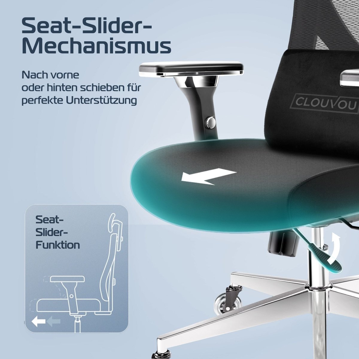 CLOUVOU CleverSeat - Ergonomischer Testsieger Bürostuhl - Clouvou Creme