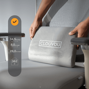 CLOUVOU Lordosenkissen – Ergonomisches Rückenkissen für Bürostühle - Clouvou Weiß