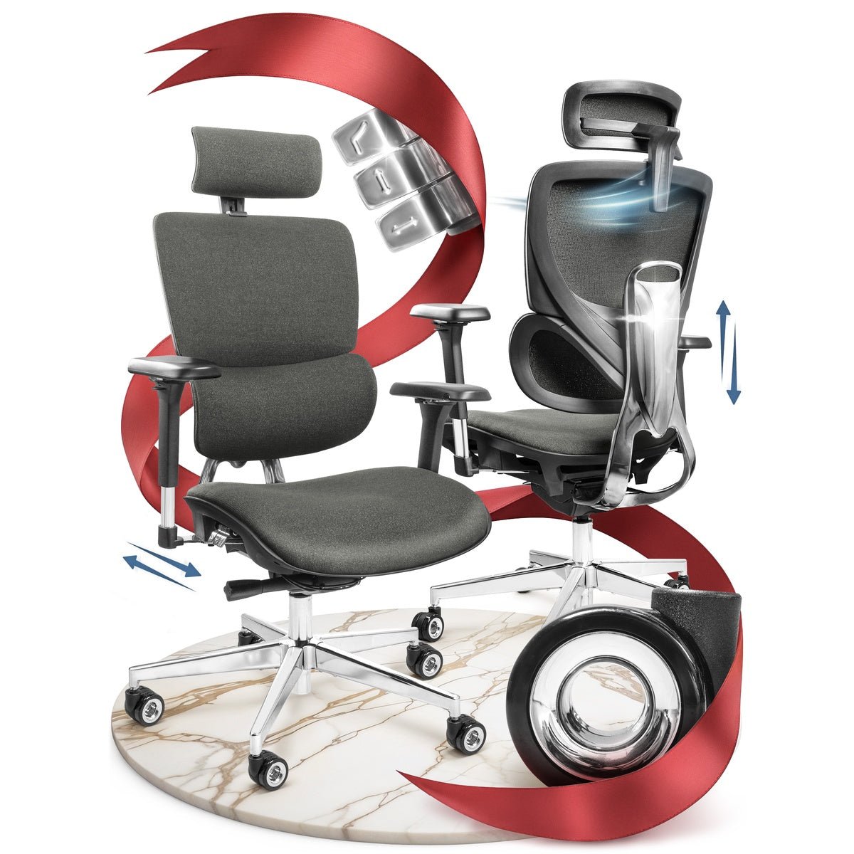 CLOUVOU MasterSeat – Ergonomischer Bürostuhl "Sitzen wie ein König – Komfort neu definiert" - Clouvou