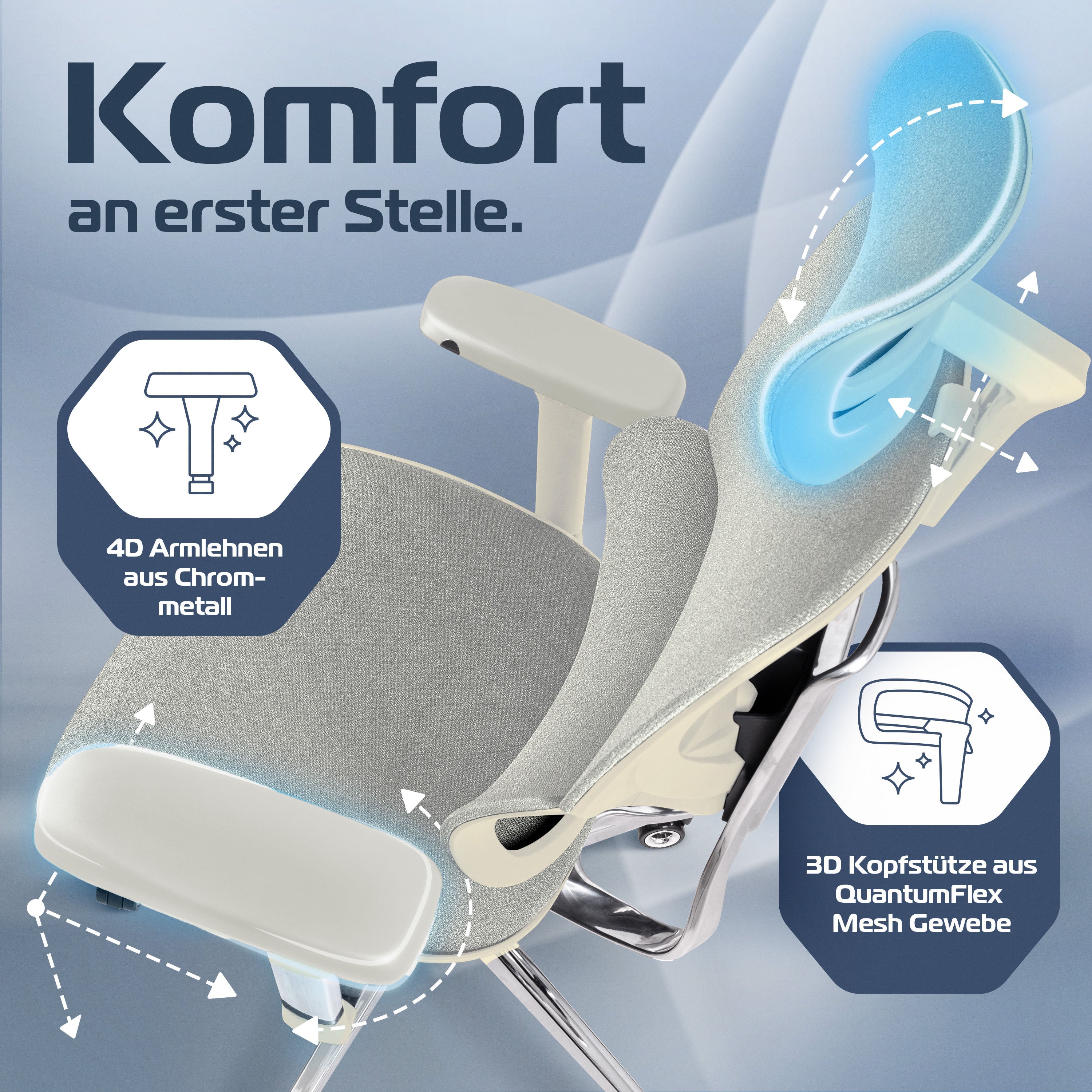 CLOUVOU MasterSeat – Ergonomischer Bürostuhl "Sitzen wie ein König – Komfort neu definiert" - Clouvou