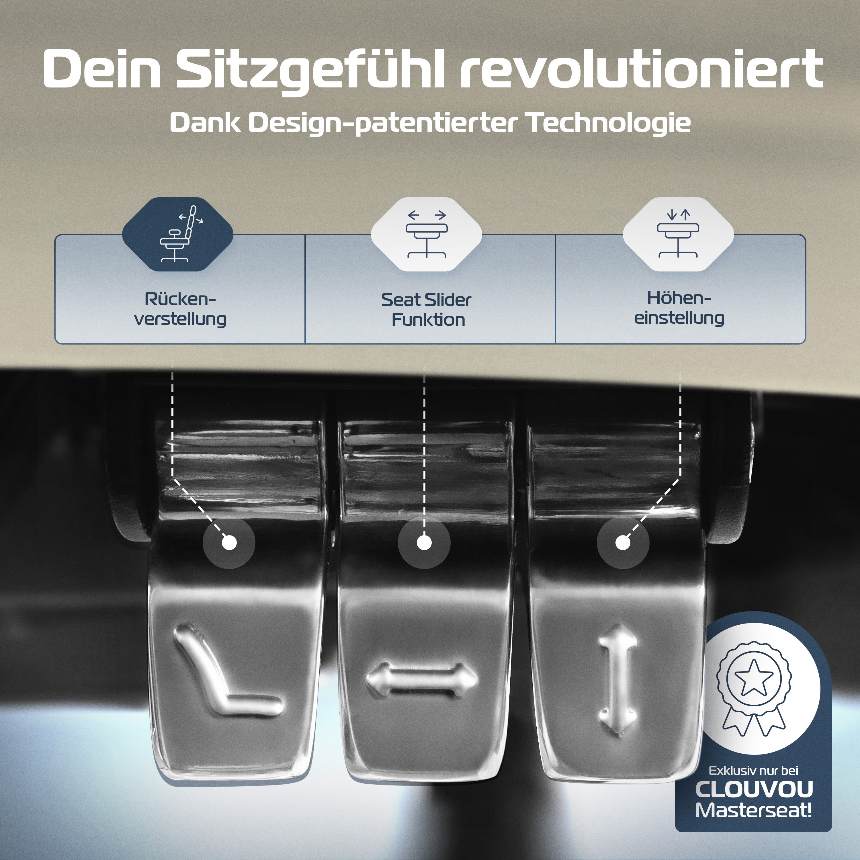 CLOUVOU MasterSeat – Ergonomischer Bürostuhl "Sitzen wie ein König – Komfort neu definiert" - Clouvou
