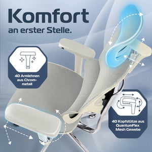 CLOUVOU MasterSeat – Ergonomischer Premium Bürostuhl - Clouvou Creme