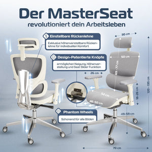 CLOUVOU MasterSeat – Ergonomischer Premium Bürostuhl - Clouvou Creme