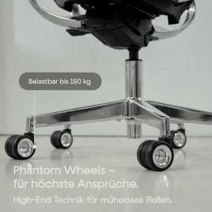 CLOUVOU Phantom Wheels – Leise Bürostuhlrollen | 5er - Set - Clouvou