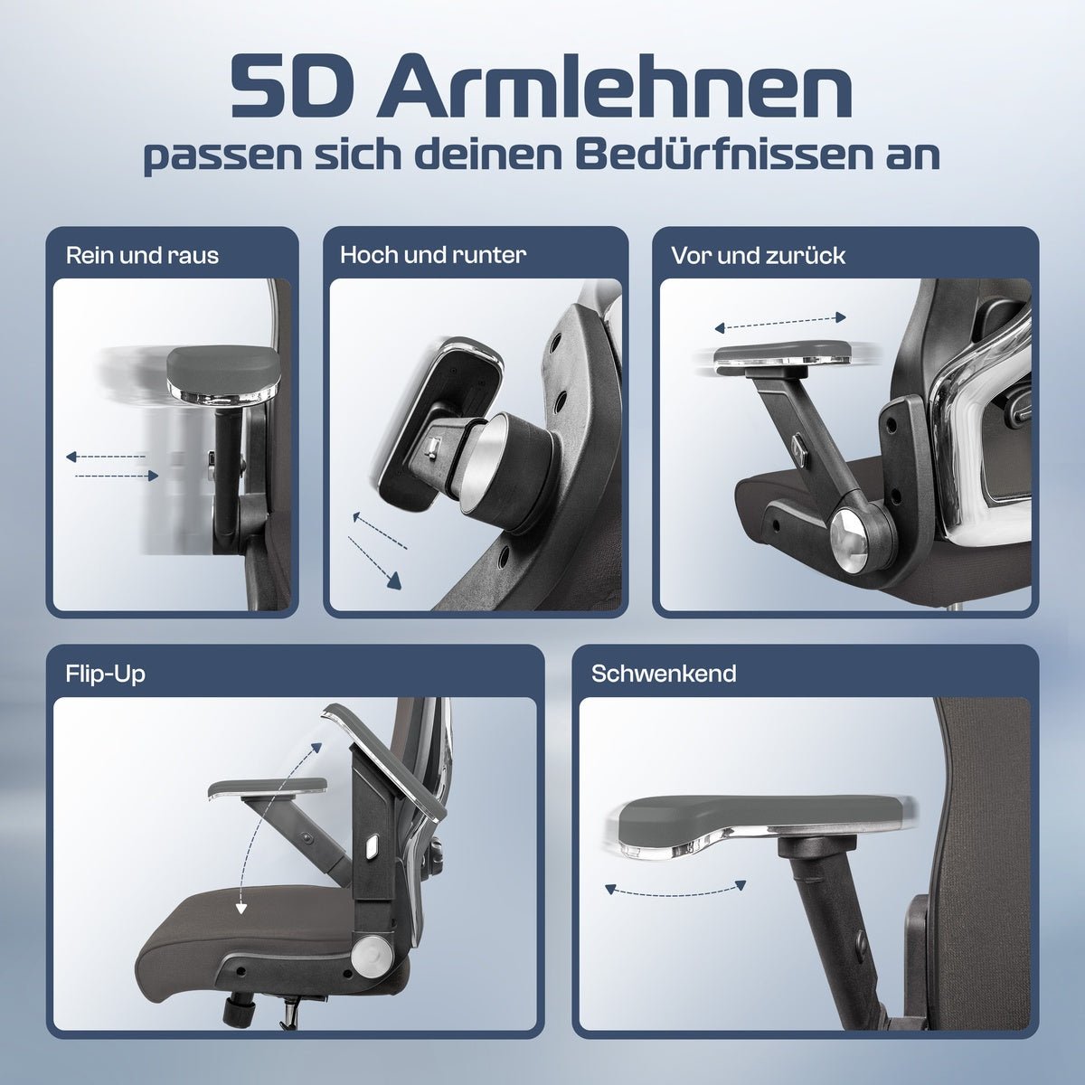 CLOUVOU PowerSeat - Ergonomischer Bürostuhl „ Extra breit gebaut und weich wie auf einer Matratze“ - Clouvou
