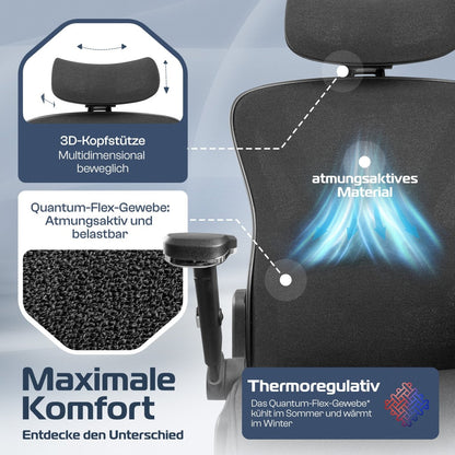 CLOUVOU PowerSeat - Ergonomischer Bürostuhl „ Extra breit gebaut und weich wie auf einer Matratze“ - Clouvou 