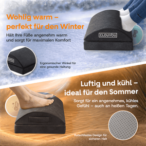 CLOUVOU SmartRest – Ergonomische Fußstütze | 2 Höhenstufen - Clouvou