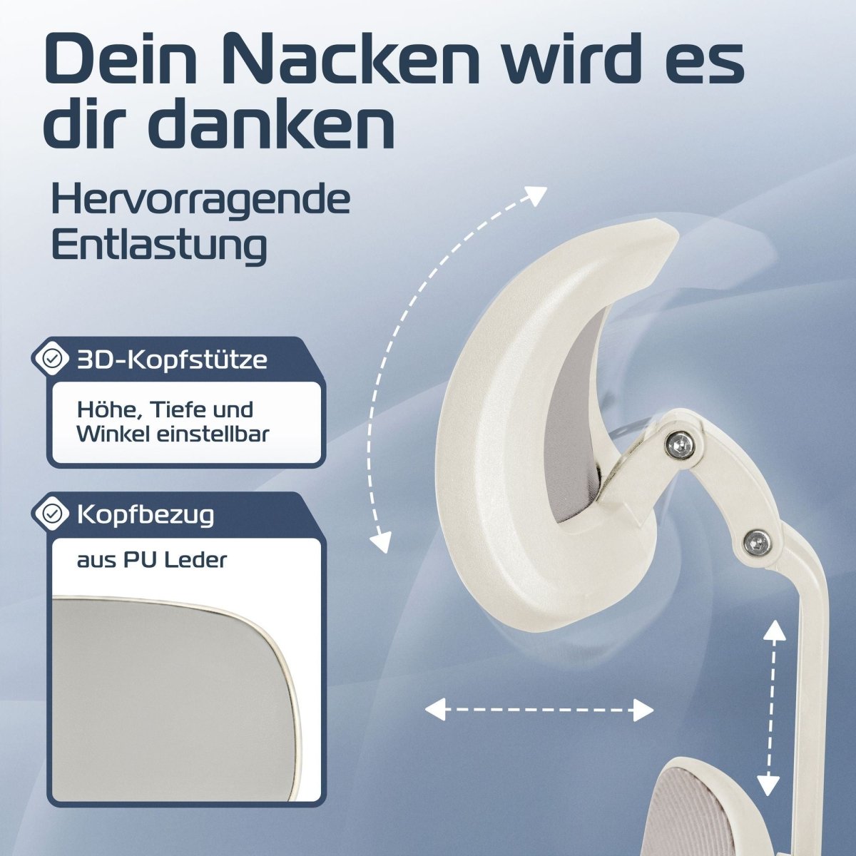 CLOUVOU SmartSeat – Ergonomischer preiswerter Bürostuhl - Clouvou Creme