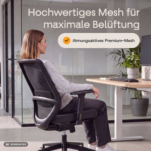 VOLUME – Ergonomischer Bürostuhl - Clouvou Schwarz